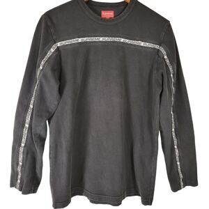 Supreme Long Sleeve Logo Tape Black Tee Men’s Medium Streetwear Skate Shirt